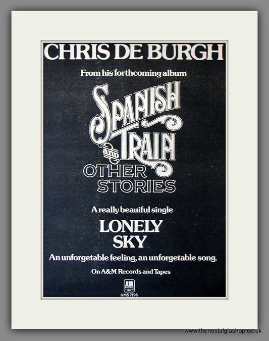 Chris De Burgh. Spanish Train. Original Advert 1975 (ref AD11856)
