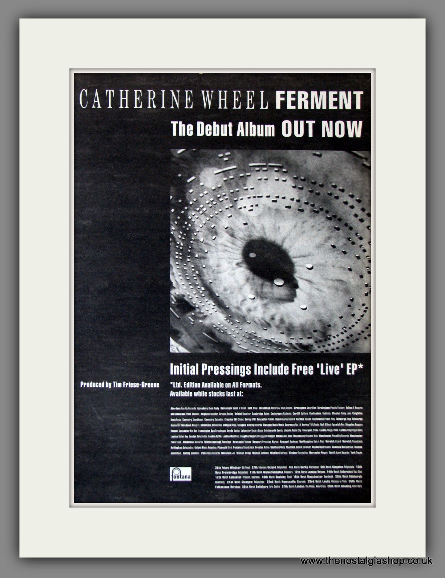 Catherine Wheel. Ferment. Original Advert 1992 (ref AD11857)