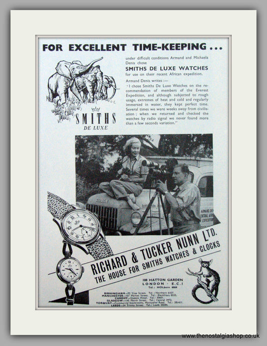 Smiths De Luxe Watches. Original Advert 1955 (ref AD7173)