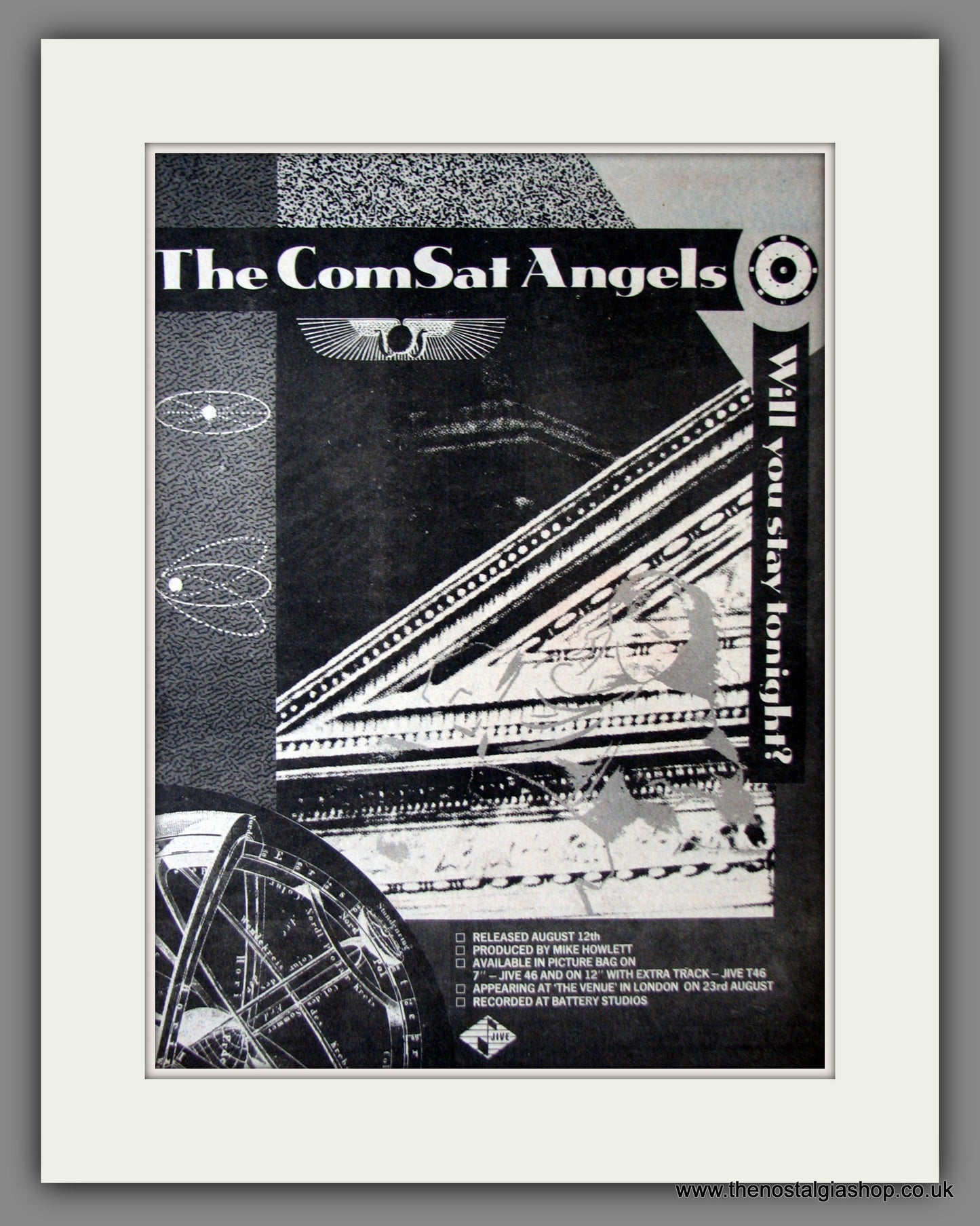 Comsat Angels (The) Will You Stay Tonight. Original Advert 1983 (ref AD11887)