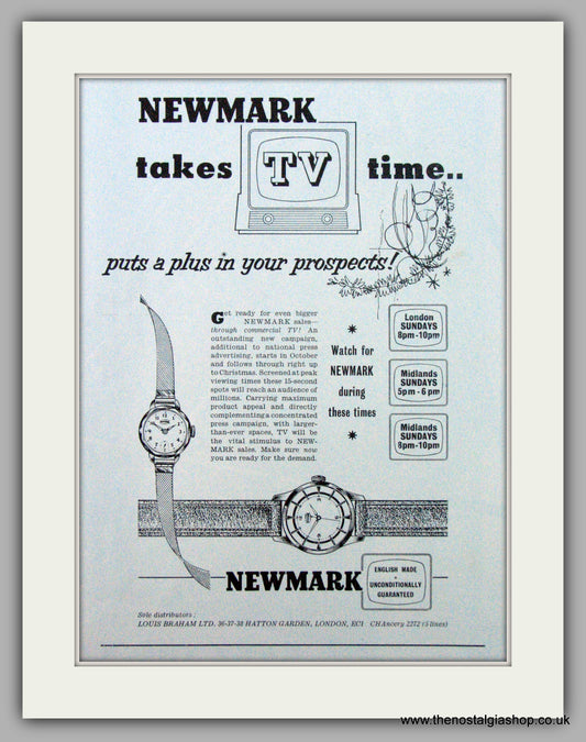 Newmark  Watches TV  Louis Braham. Original Advert 1956 (ref AD7194)