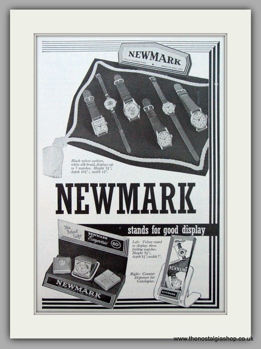 Newmark  Watches Display. Original Advert 1953 (ref AD7208)
