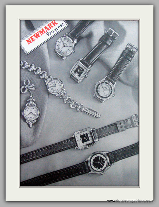 Newmark Watches Set Of 2 Original Adverts 1955 (ref AD7217)