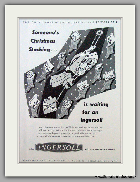 Ingersoll Watches. Christmas Original Advert 1955.  (ref AD7246)