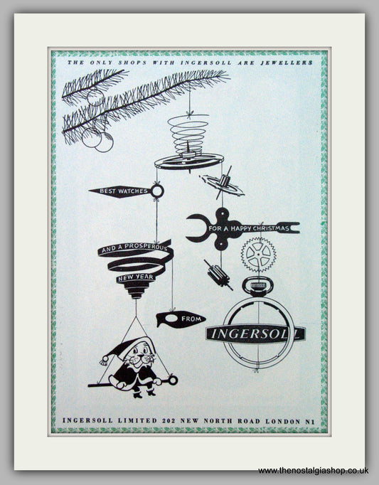 Ingersoll Watches. Christmas  Original Advert 1958.  (ref AD7252)
