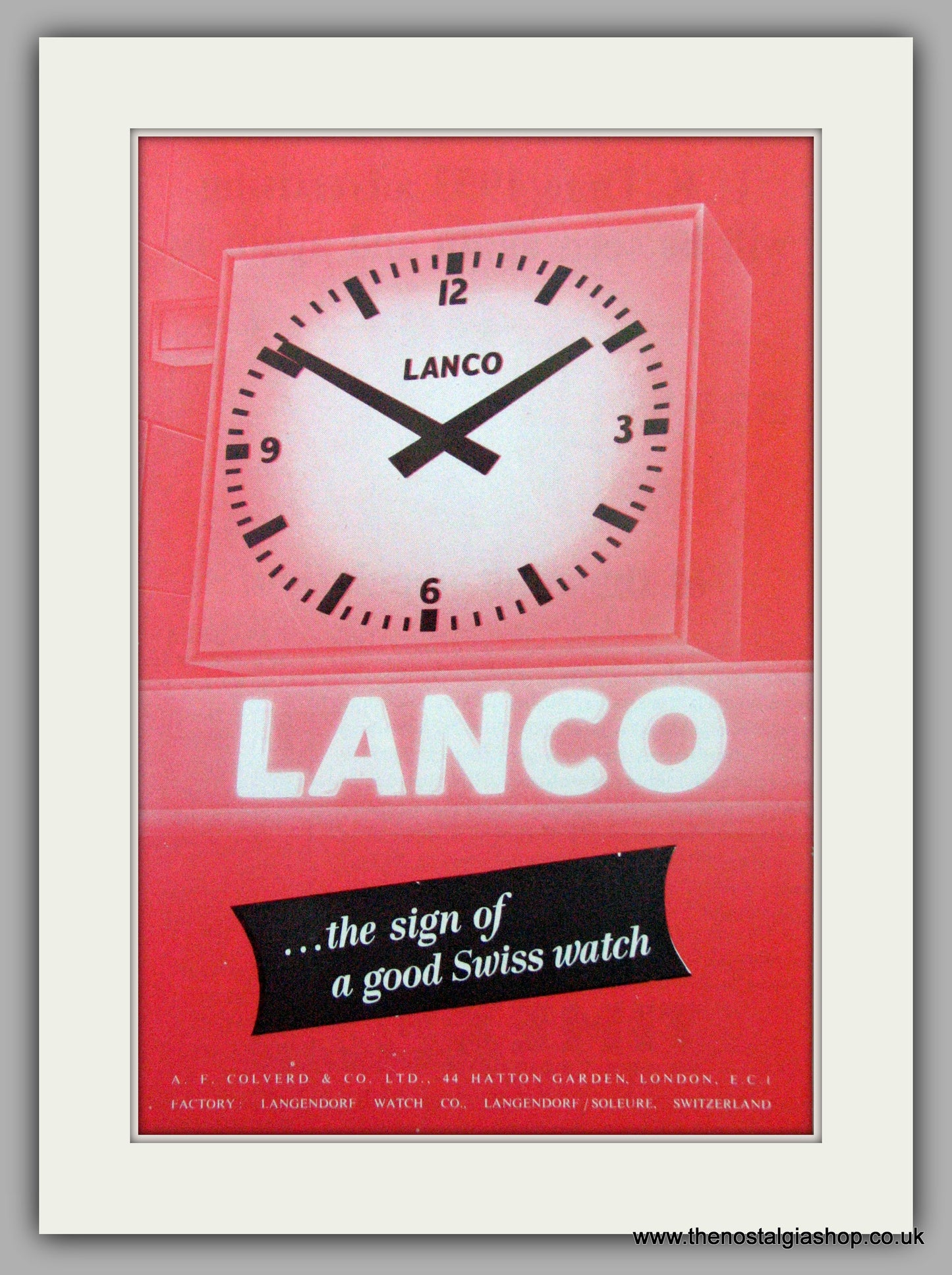 Lanco Swiss  Watch. Original Advert 1953.  (ref AD7330)