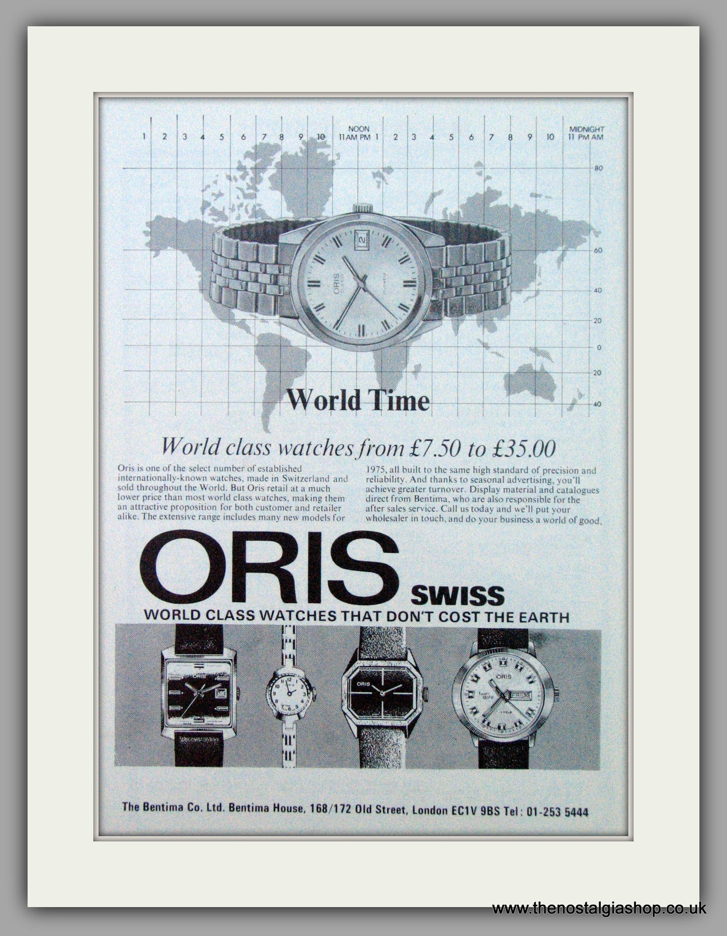 Oris Swiss Watches. Set of 2  Original Adverts 1976.  (ref AD7347)