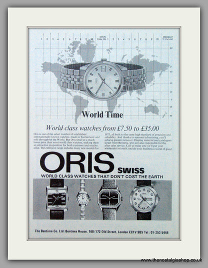 Oris Swiss Watches. Set of 2  Original Adverts 1976.  (ref AD7347)