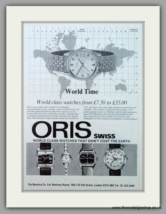 Oris Swiss Watches. Set of 2  Original Adverts 1976.  (ref AD7347)
