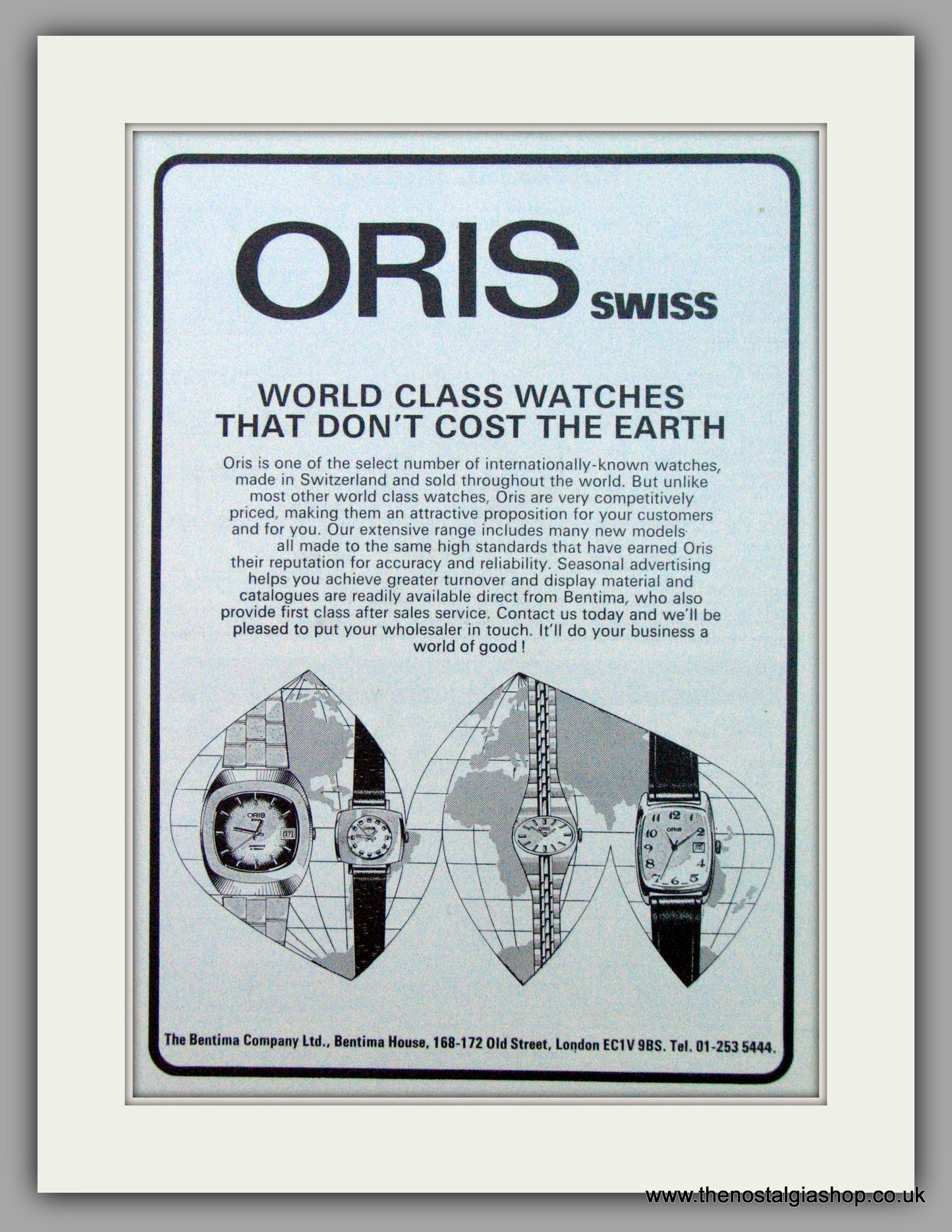 Oris Swiss Watches. Set of 2  Original Adverts 1976.  (ref AD7347)