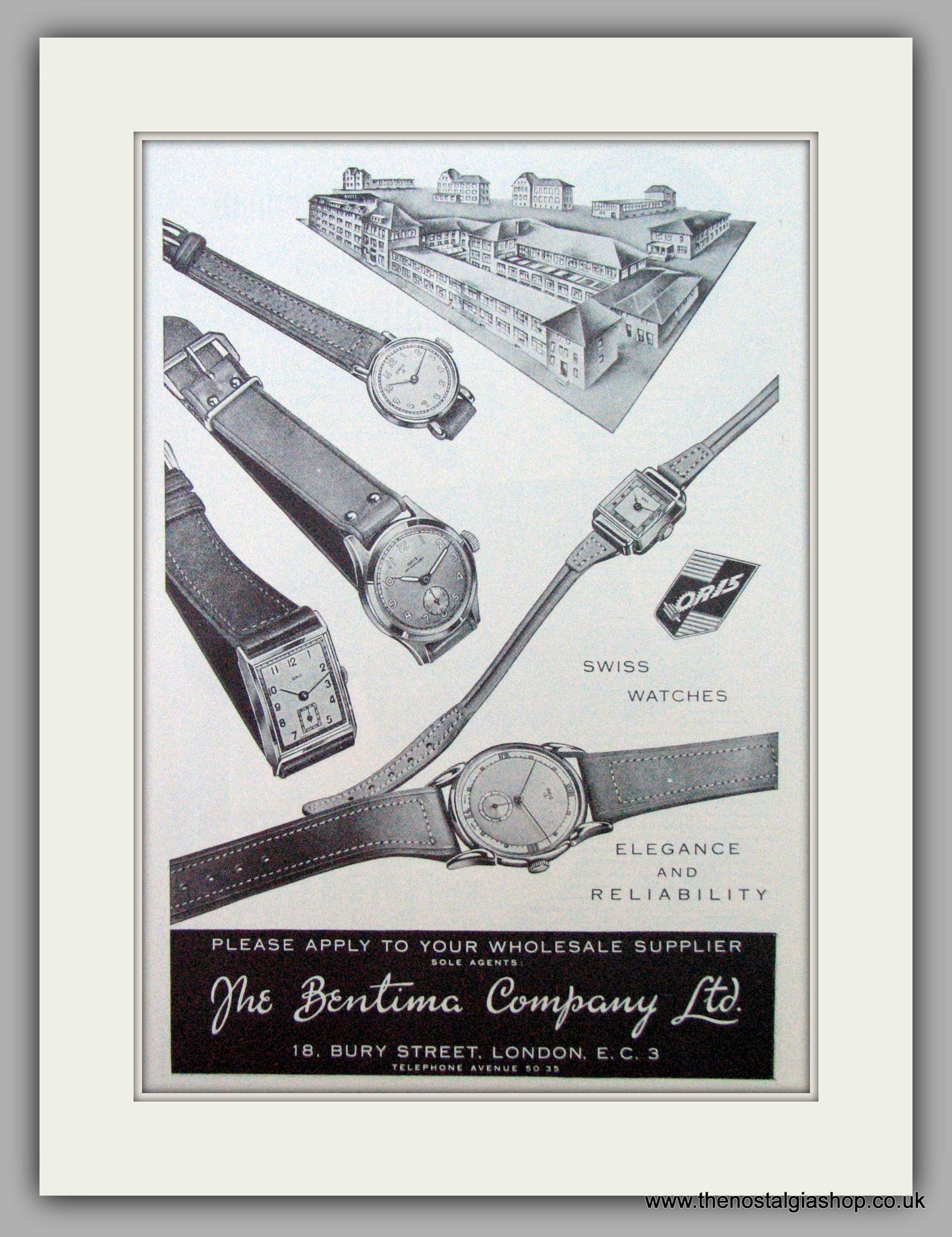 Oris Swiss Watches. Original Advert 1952.  (ref AD7351)