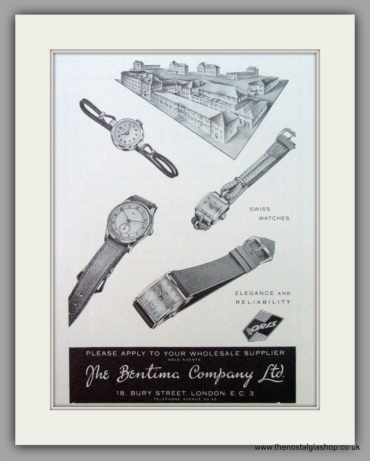 Oris Swiss Watches. Original Advert 1952.  (ref AD7352)