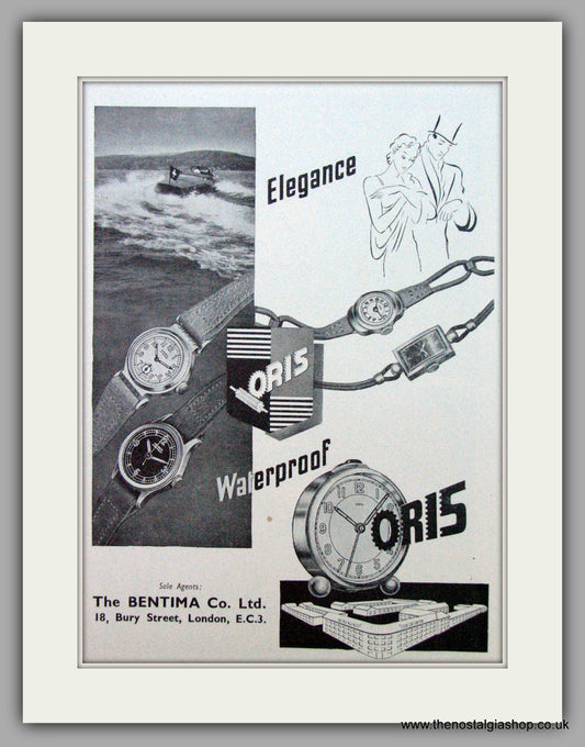 Oris Swiss Watches. Original Advert 1946.  (ref AD7354)