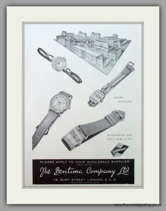 Oris Swiss Watches. Original Advert 1951.  (ref AD7359)