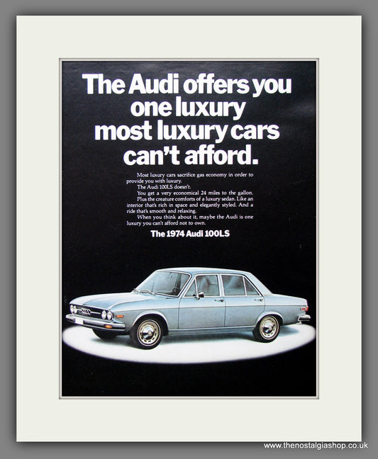Audi 100LS. Original American Advert 1974 (ref AD54580)