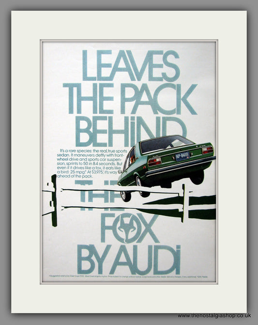 Audi Fox. Original American Advert 1974 (ref AD54584)