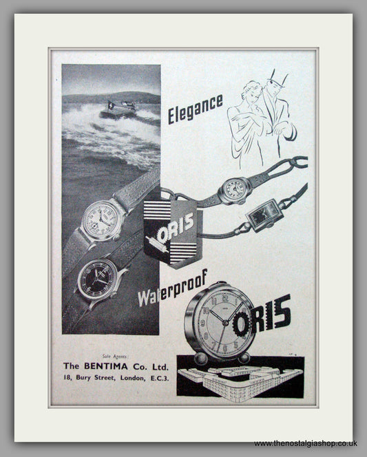 Oris Swiss Watches. Original Advert 1948.  (ref AD7376)