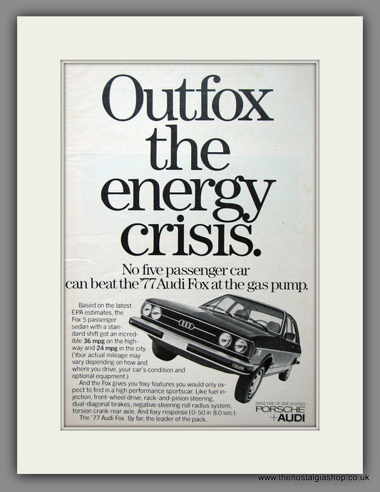 Audi Fox. Original American Advert 1977 (ref AD54588)