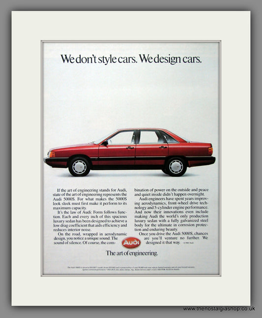 Audi 5000S. Original American Advert 1986 (ref AD54590)