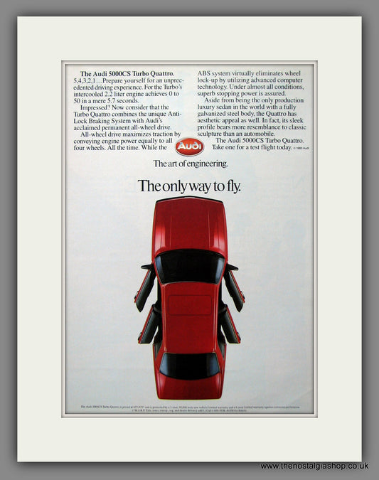 Audi 5000CS Turbo Quattro. Original American Advert 1986 (ref AD54591)