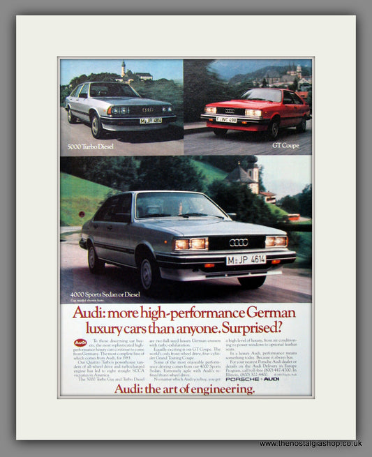 Audi Performance Range. Original American Advert 1983 (ref AD54593)