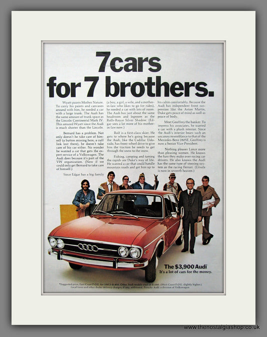Audi 100LS. Original American Advert 1972 (ref AD54595)