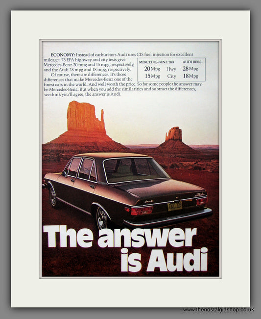 Audi 100LS. Original American Advert 1975 (ref AD54597)