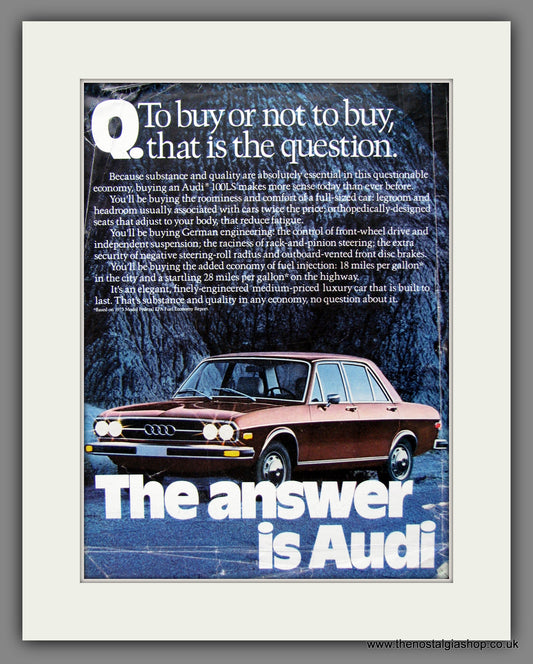 Audi 100LS. Original American Advert 1975 (ref AD54598)