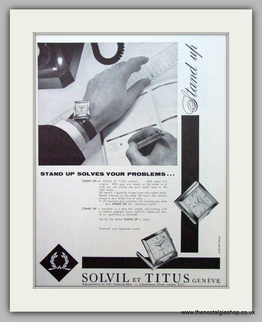 Titus Geneve Watches. Original Advert 1959.  (ref AD7386)
