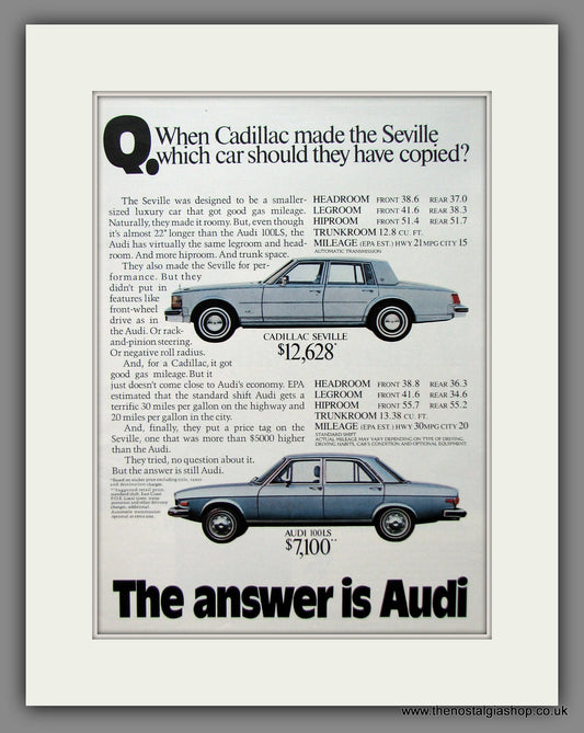 Audi 100LS. Original American Advert 1975 (ref AD54600)