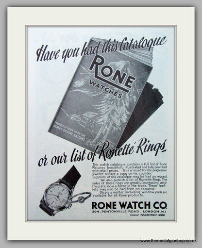 Rone Watches. Set Of 3 Original Adverts 1961/62/63.  (ref AD7394)