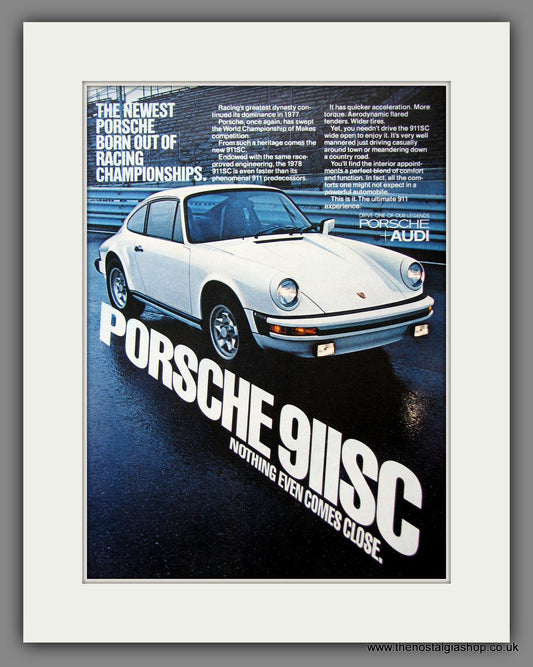 Porsche 911SC. Original American Advert 1977 (ref AD54617)