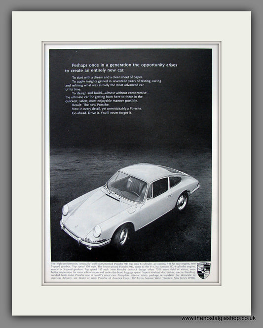 Porsche 911. Original American Advert 1965 (ref AD54618)