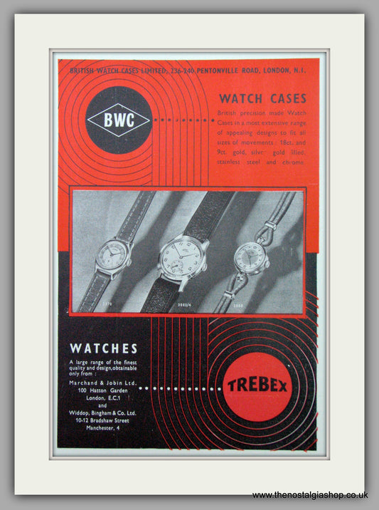 Trebex Watches. Original Advert 1953.  (ref AD7402)