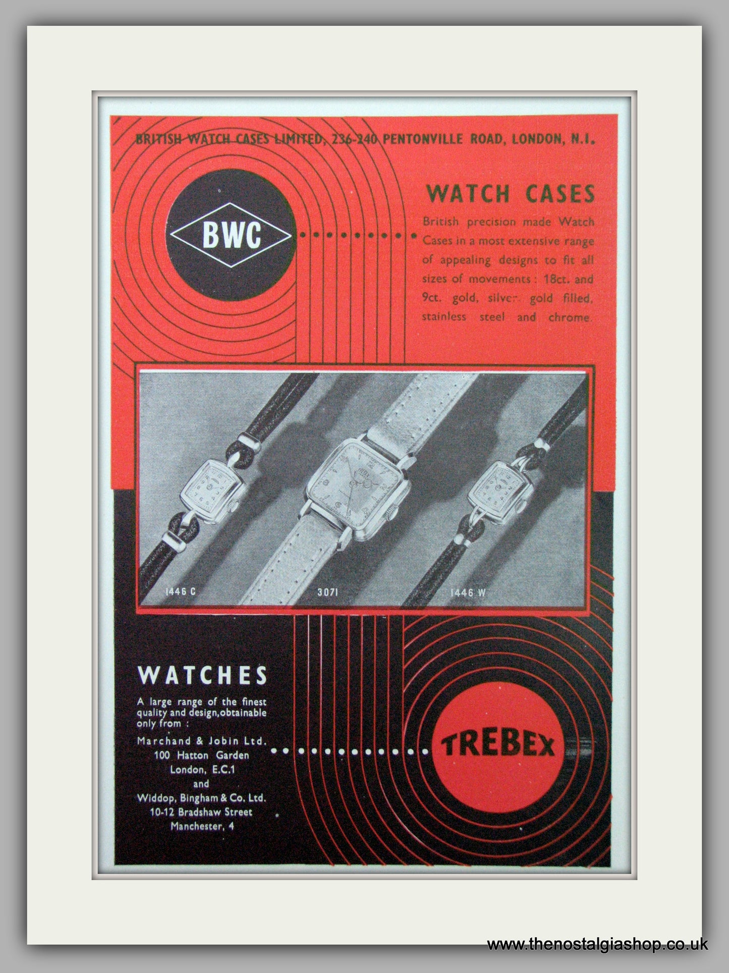 Trebex Watches. Original Advert 1953.  (ref AD7403)