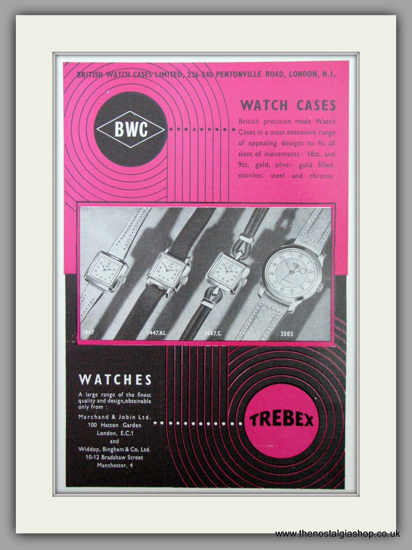 Trebex Watches. Original Advert 1953.  (ref AD7406)