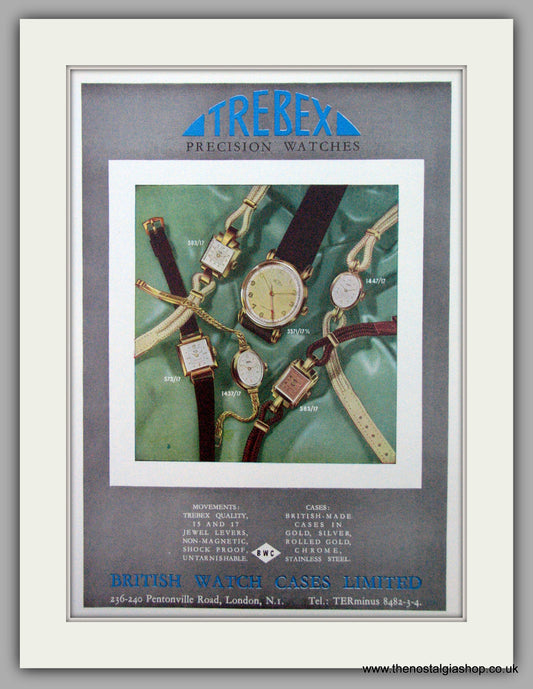 Trebex Watches. Original Advert 1950.  (ref AD7407)