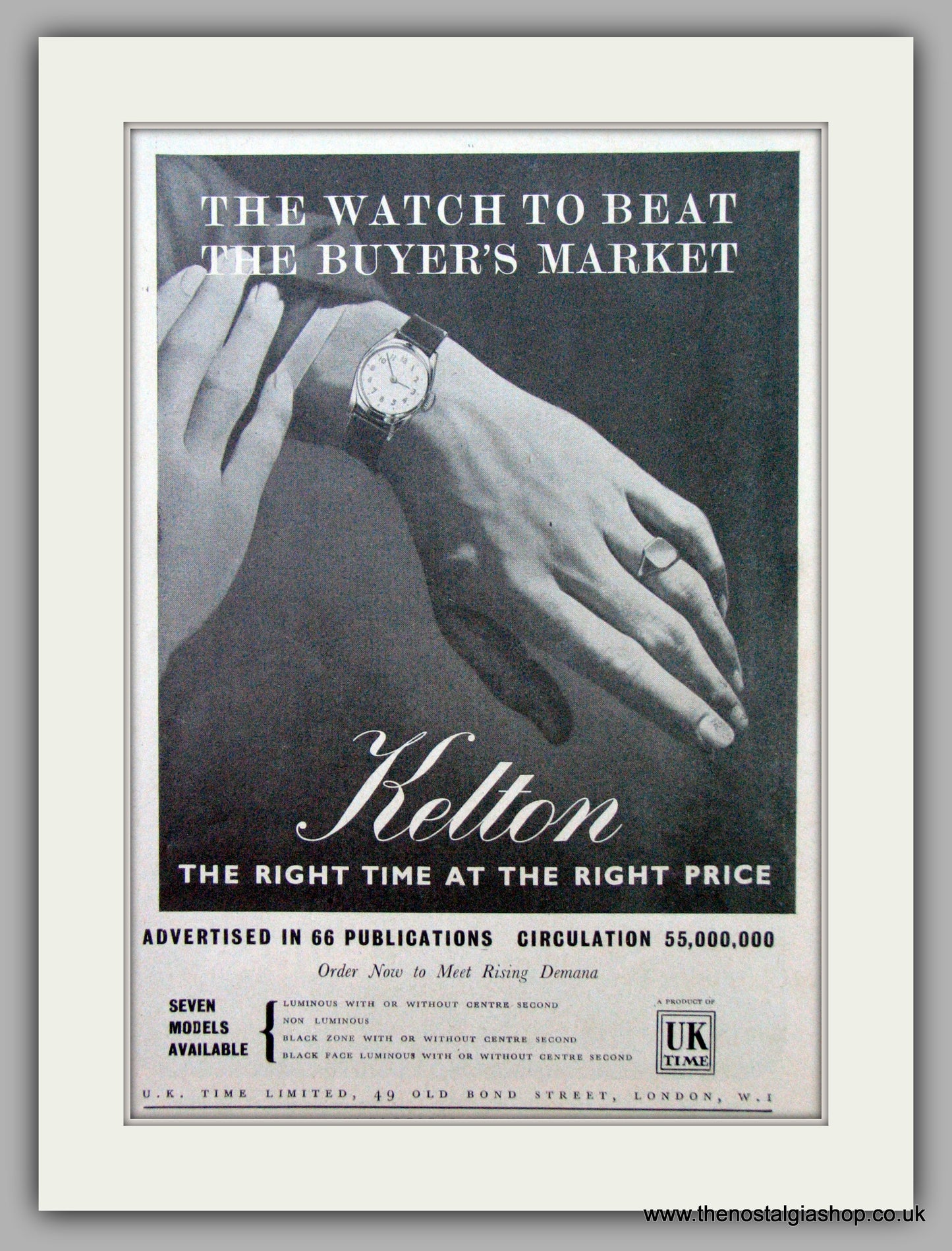 Kelton Watches. Original Advert 1948.  (ref AD7414)