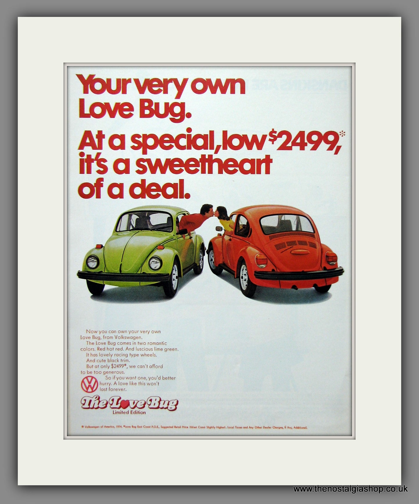 Volkswagen Beetle. Original American Advert 1974 (ref AD54700)