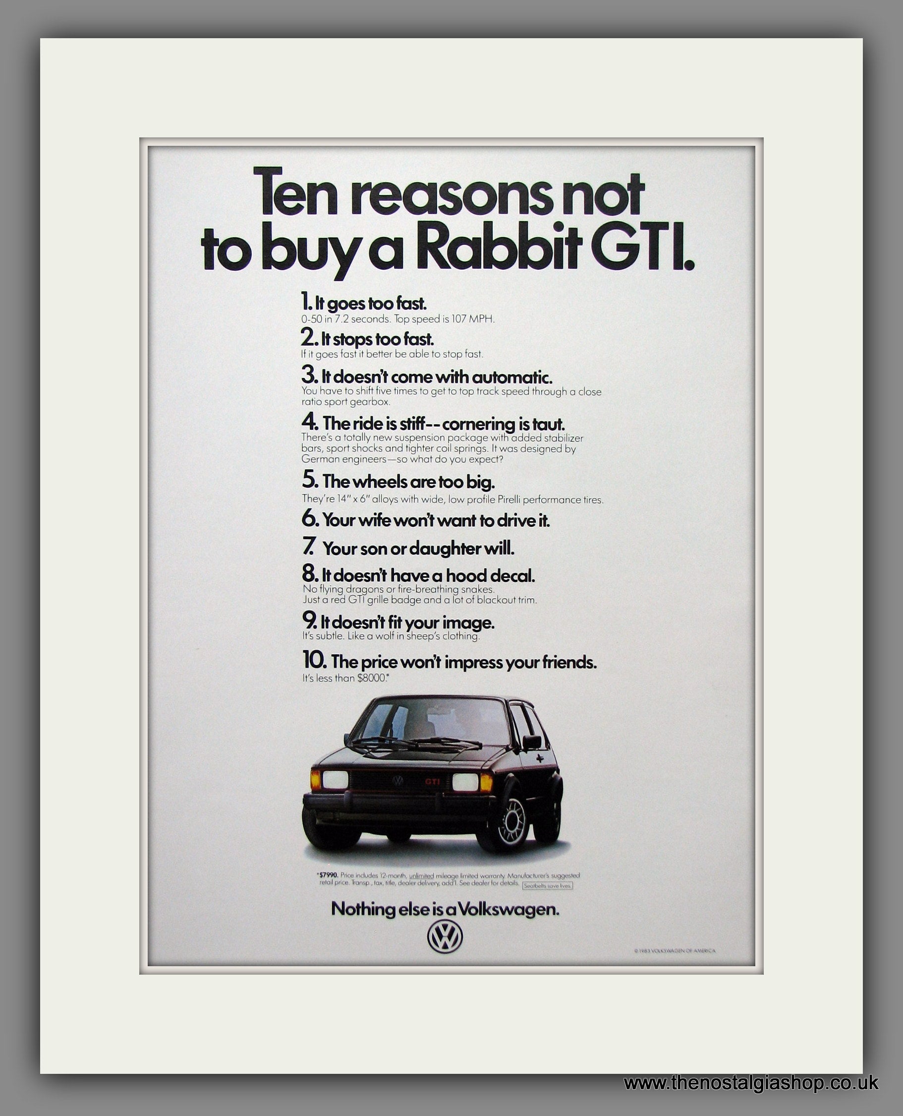 Volkswagen Rabbit GTI. Original American Advert 1983 (ref AD54711 ...