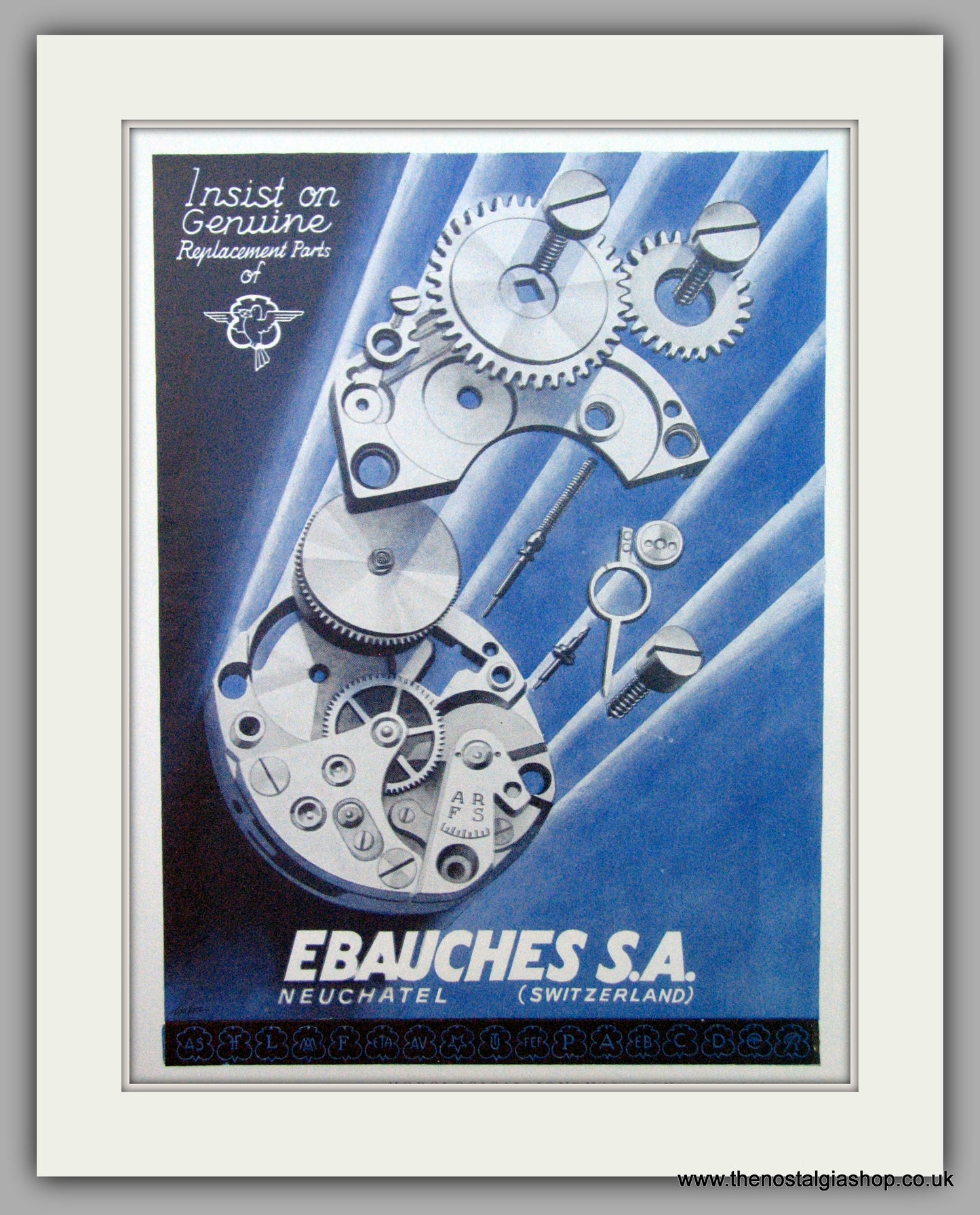 Ebauches S.A. Watches. Original Advert 1950.  (ref AD7447)