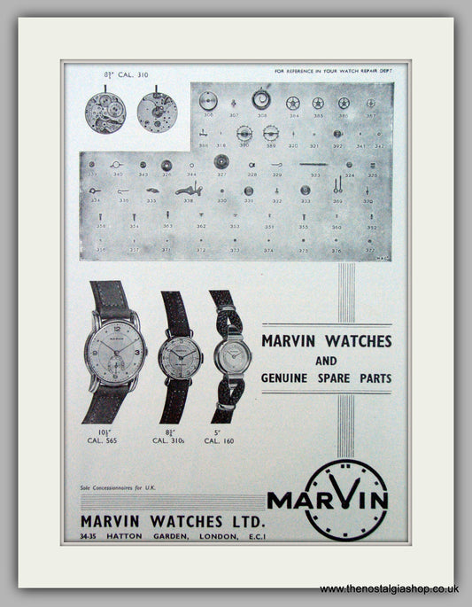Marvin Watches. Original Advert 1949.  (ref AD7448)