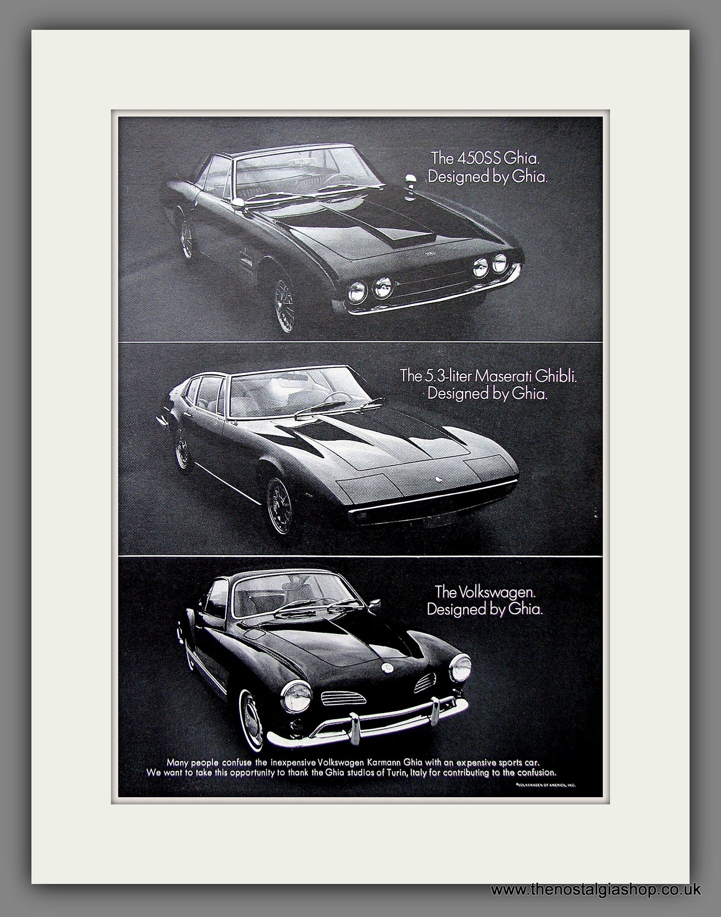 Volkswagen Karmann Ghia. Original American Advert 1968 (ref AD54719)