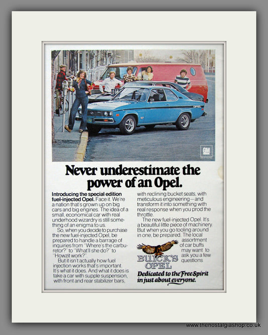 Buick Opel. Original American Advert 1975 (ref AD54809)