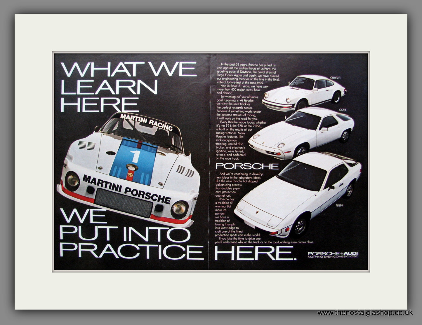 Porsche Racing. Original American Advert 1979 (ref AD54818)