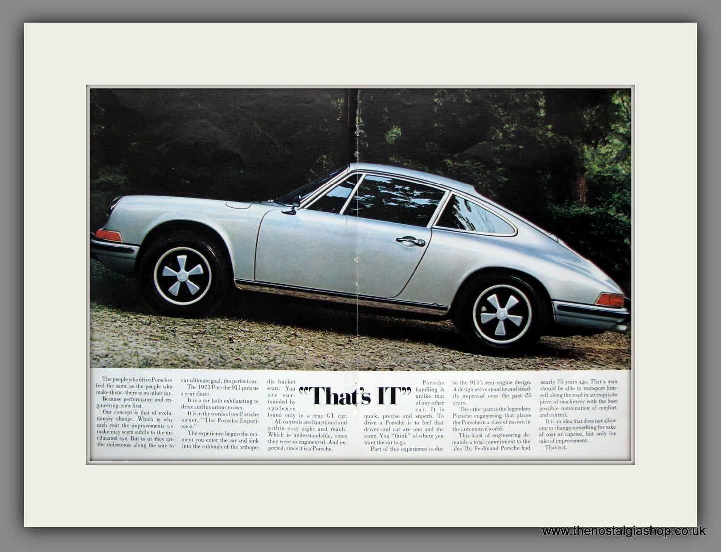 Porsche 911. Original American Advert 1972 (ref AD54819)