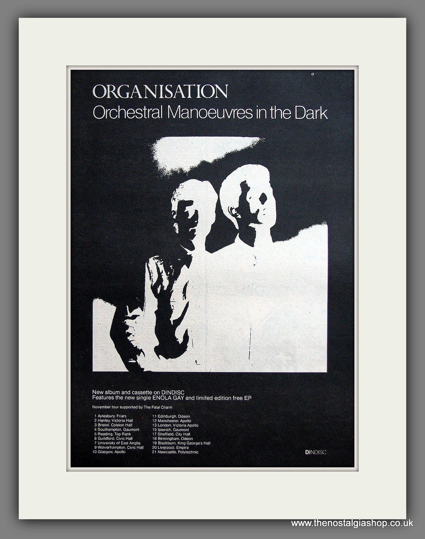 Orchestral Manoeuvres In The Dark. Organisation. Original Advert 1980 (ref AD11898)