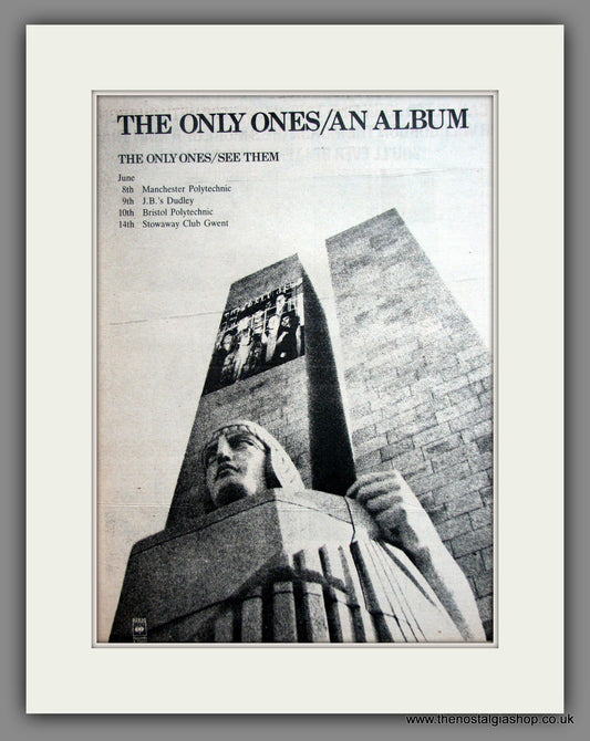 Only Ones (The) An Album and Tour. Original Advert 1978 (ref AD11909)