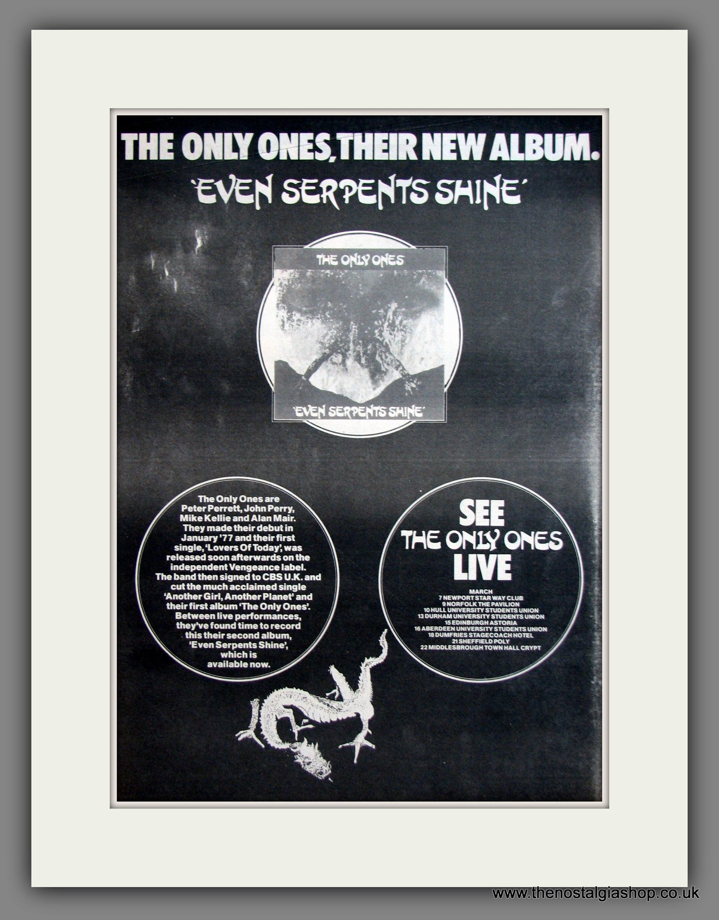Only Ones (The) Even Serpents Shine. Original Advert 1979 (ref AD11910)