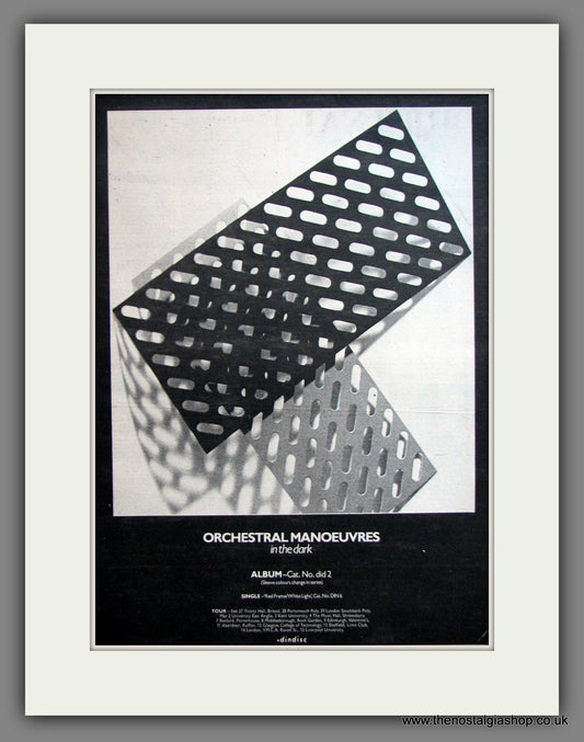 Orchestral Manoeuvres In The Dark. Cat. No. did 2. Original Advert 1980 (ref AD11900)